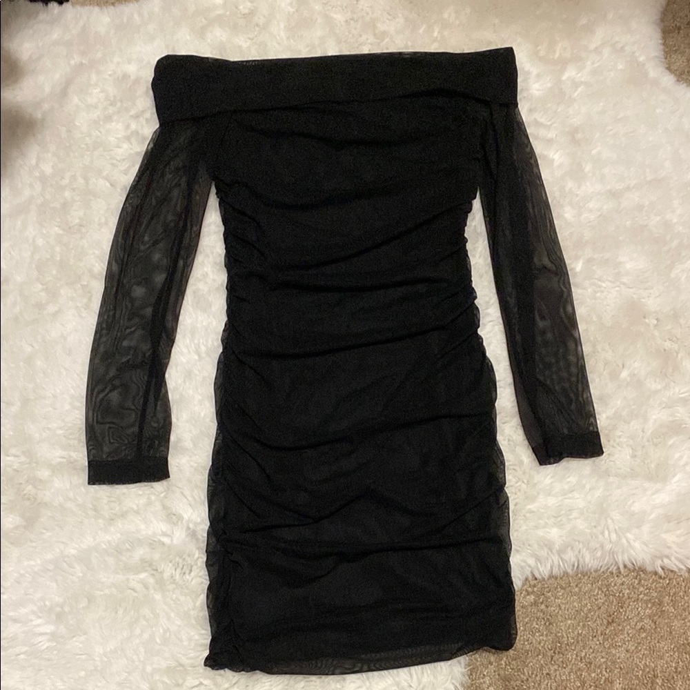 Princess Polly Black Off-Shoulder Dress